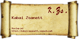 Kabai Zsanett névjegykártya